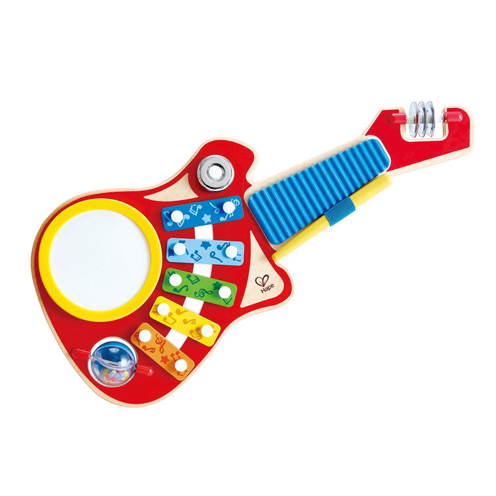 Hape, Дървена музикална играчка 6 в 1, Китара
