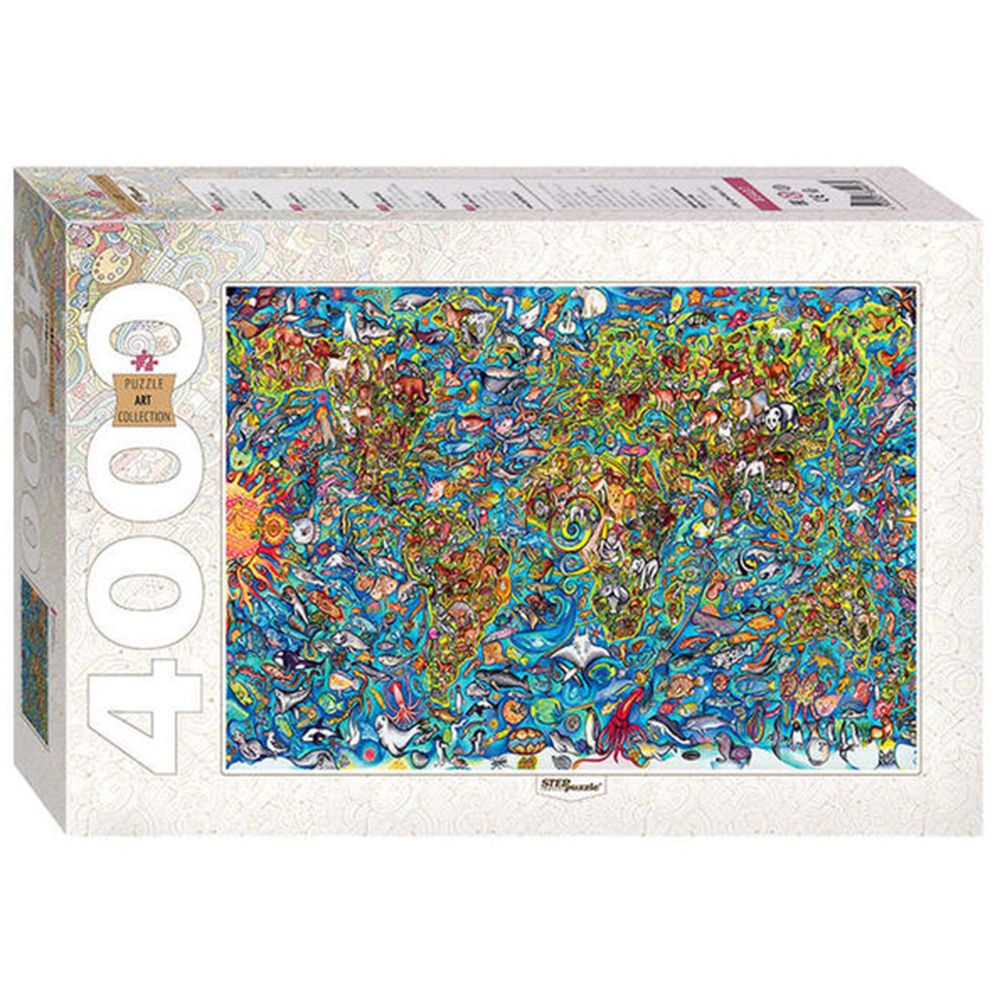 STEP Puzzle, Арт карта на света, САЩ, пъзел 4000 елемента