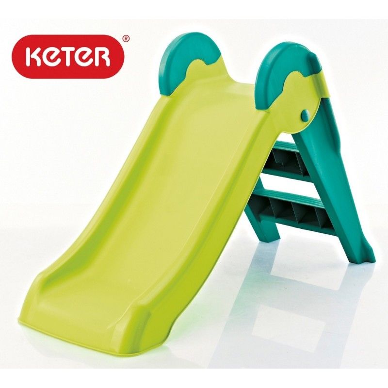 Детска пластмасова пързалка, синьо и зелено