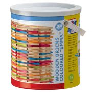 Дървени цветни тухлички Емма, 200 части