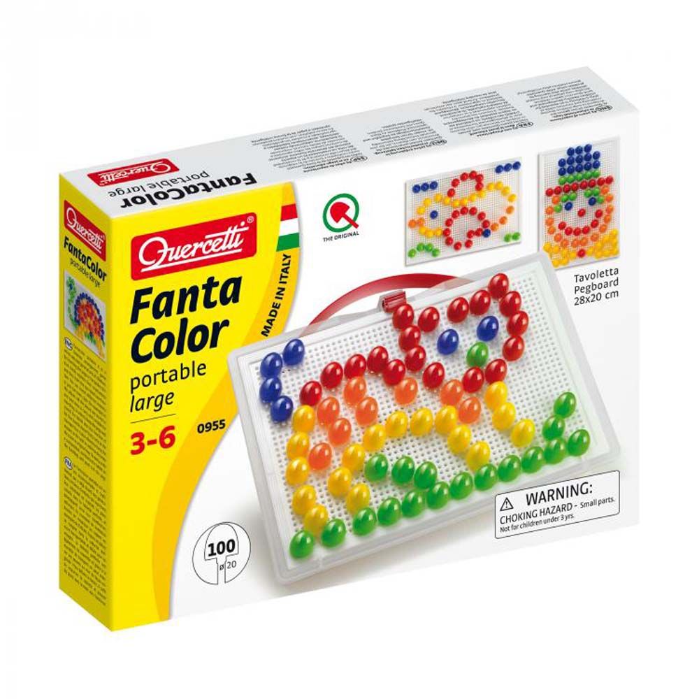 Quercetti, Мозайка, FANTACOLOR PORTABLE LARGE, 100 части