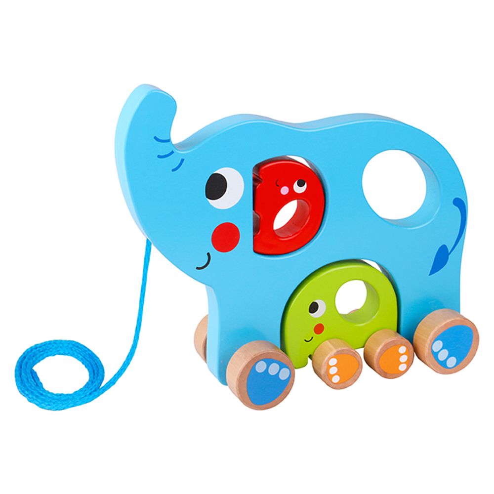 TookyToy, Дървена играчка за дърпане, Семейство слончета