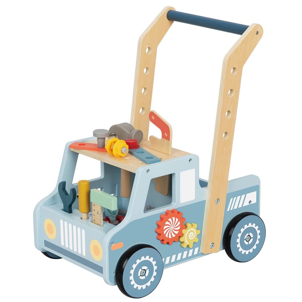 Lelin Toys, Дървен уокър за прохождане, Камион с инструменти