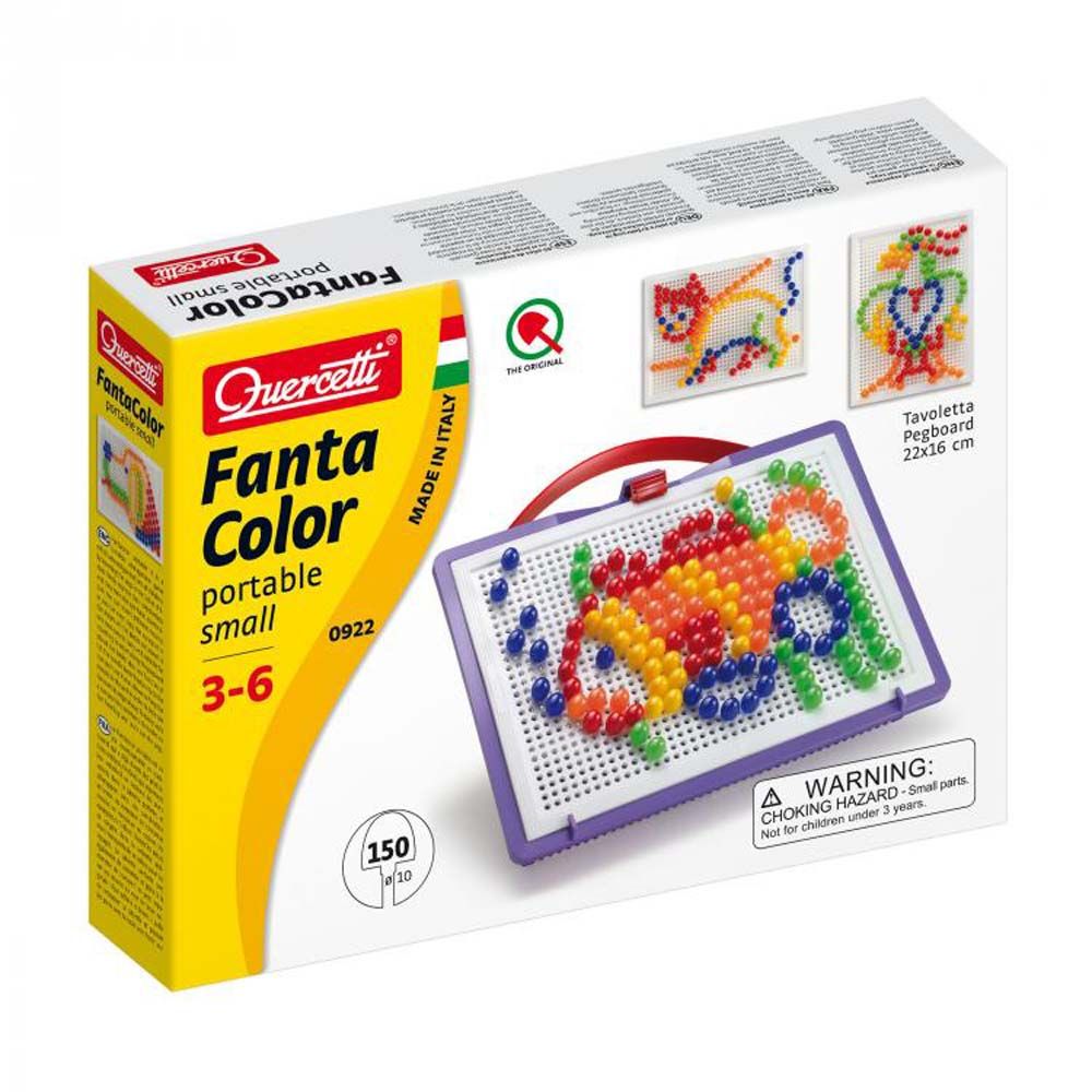Quercetti, Мозайка FANTACOLOR PORTABLE SMALL, 150 части