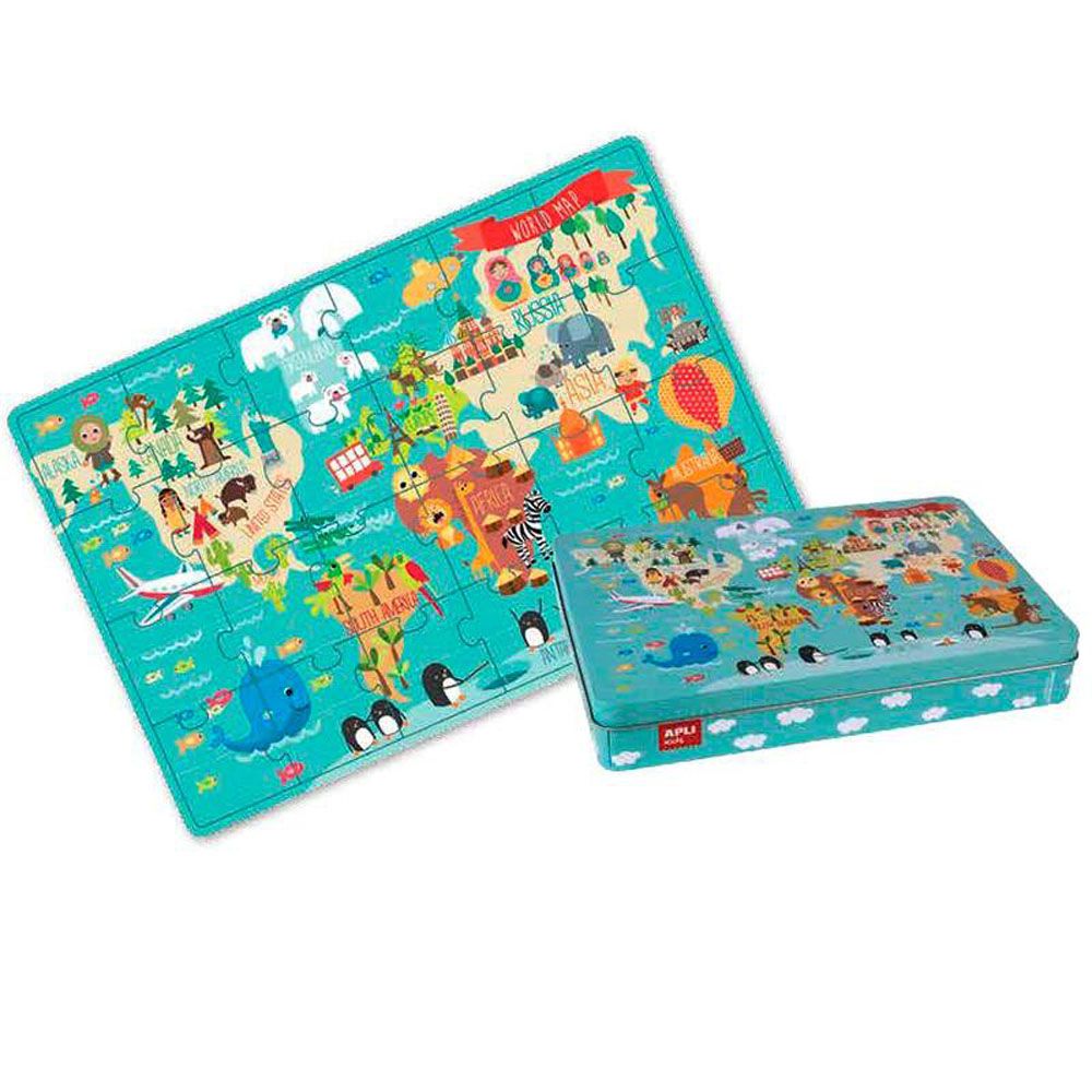 Детски образователен пъзел, Картата на света, 24 елемента