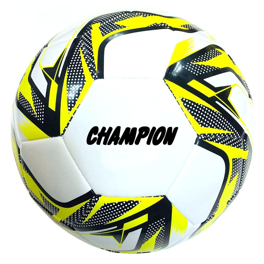 E&L Company, Футболна кожена топка, Champion, бял, жълт