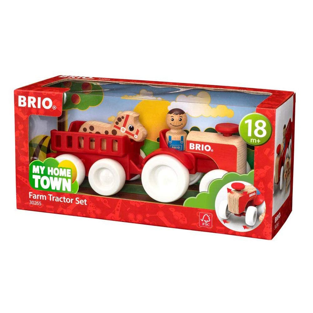BRIO, Дървен трактор с ремарке