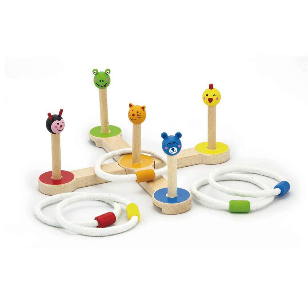 Viga toys, Дървена игра с рингове, Забавни животни