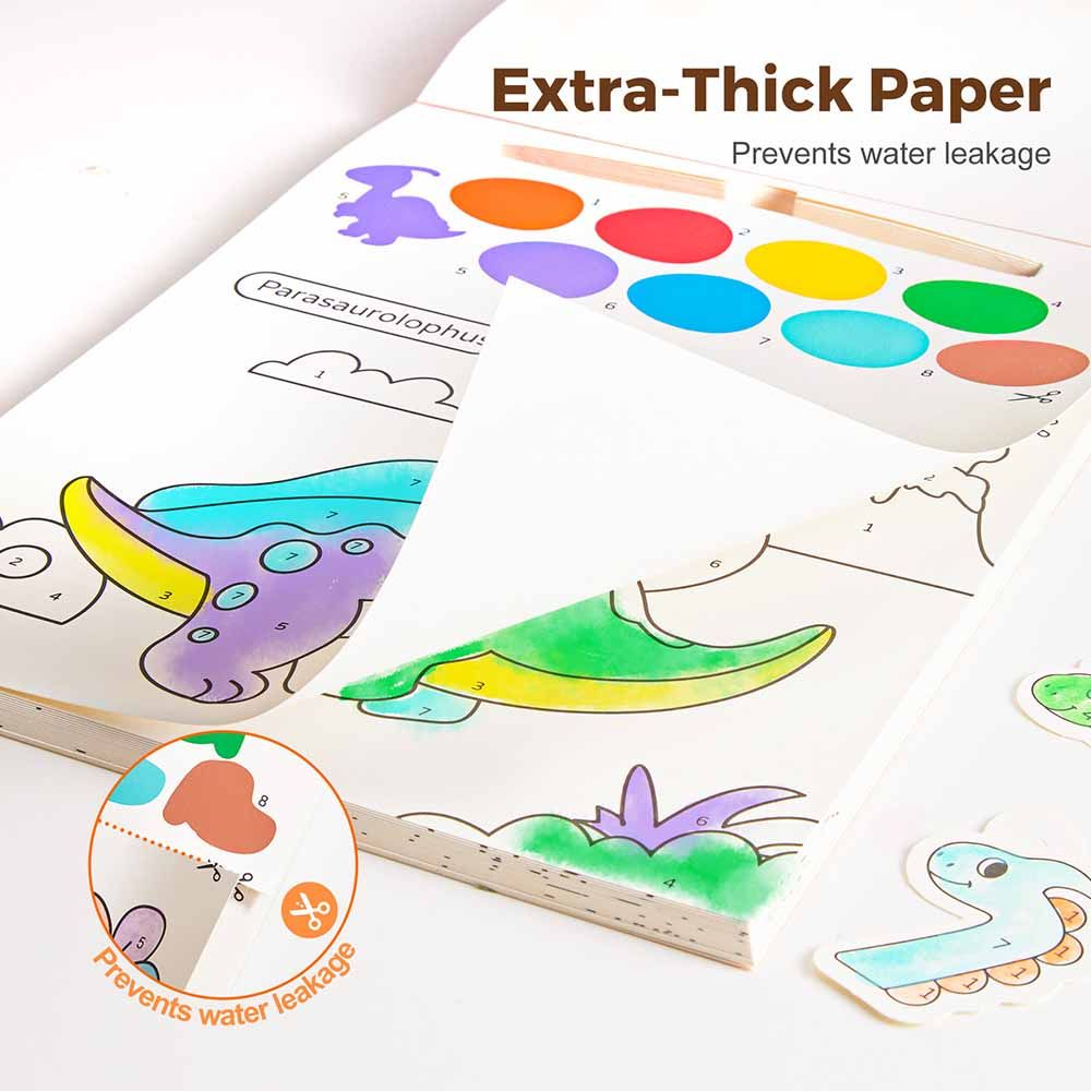 Книжка за оцветяване с водни бои, Приключения с динозаври