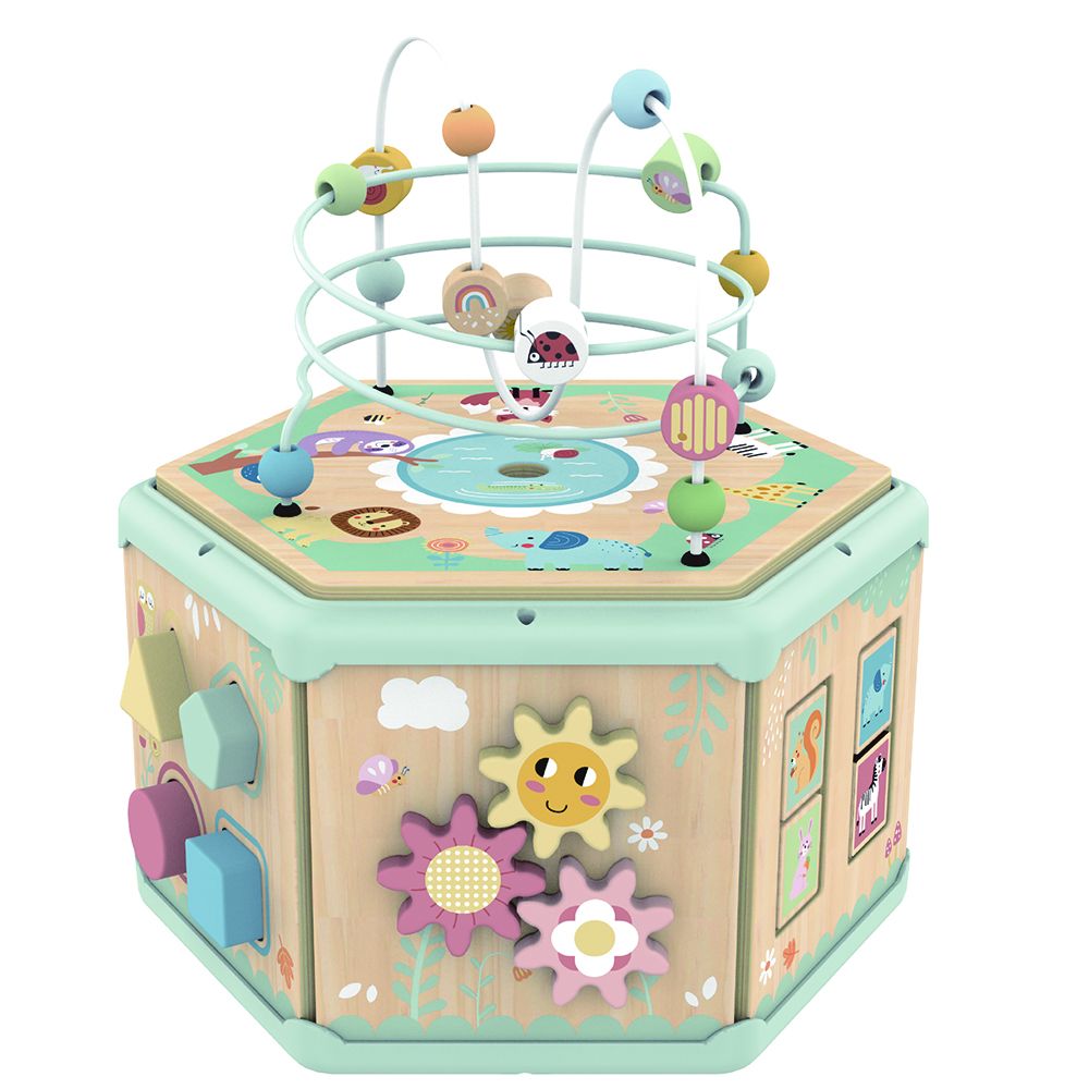 TookyToy, Дървен активен куб, 7 в 1