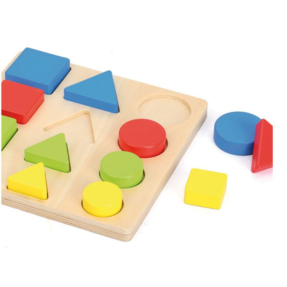 Дървена образователна играчка, Форми, размери, цветове