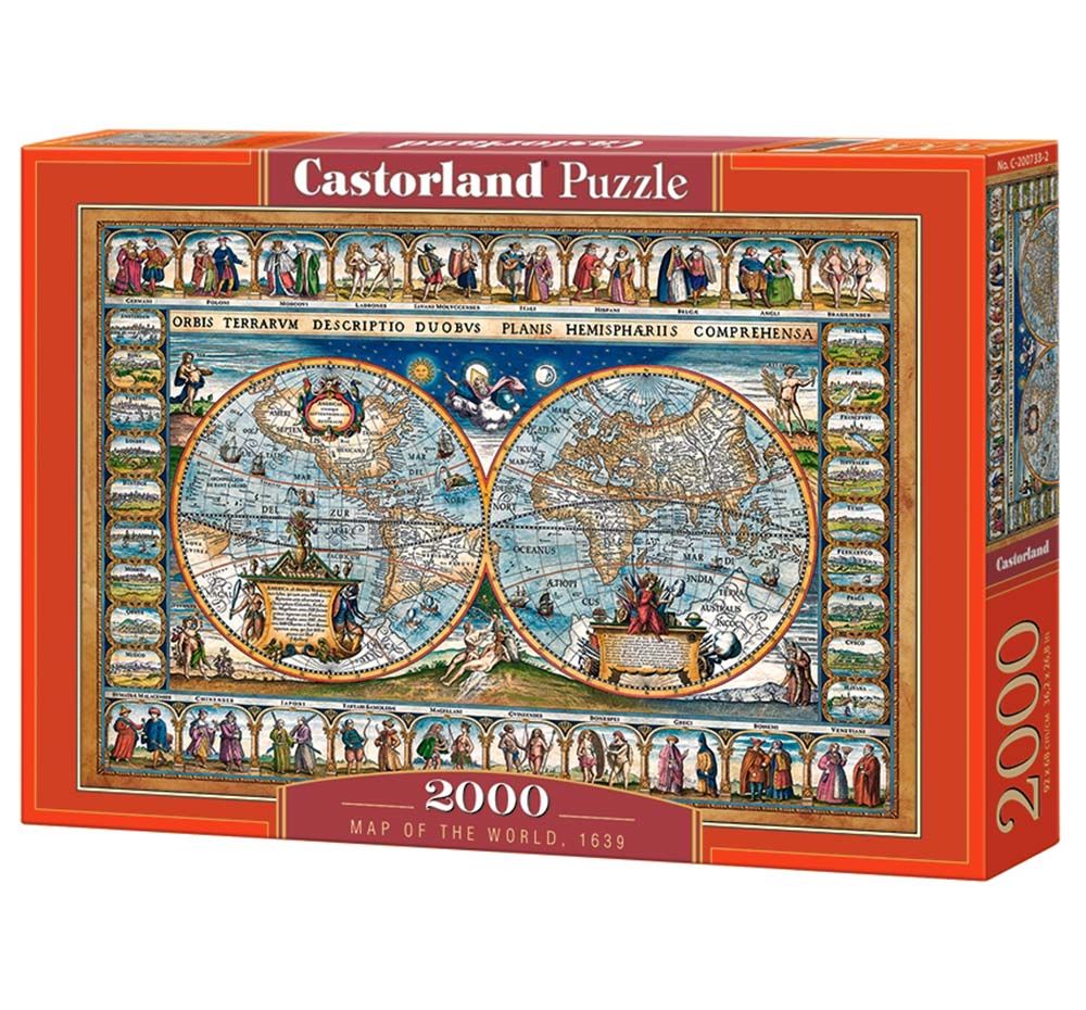 Castorland, Карта на света, пъзел 2000 части