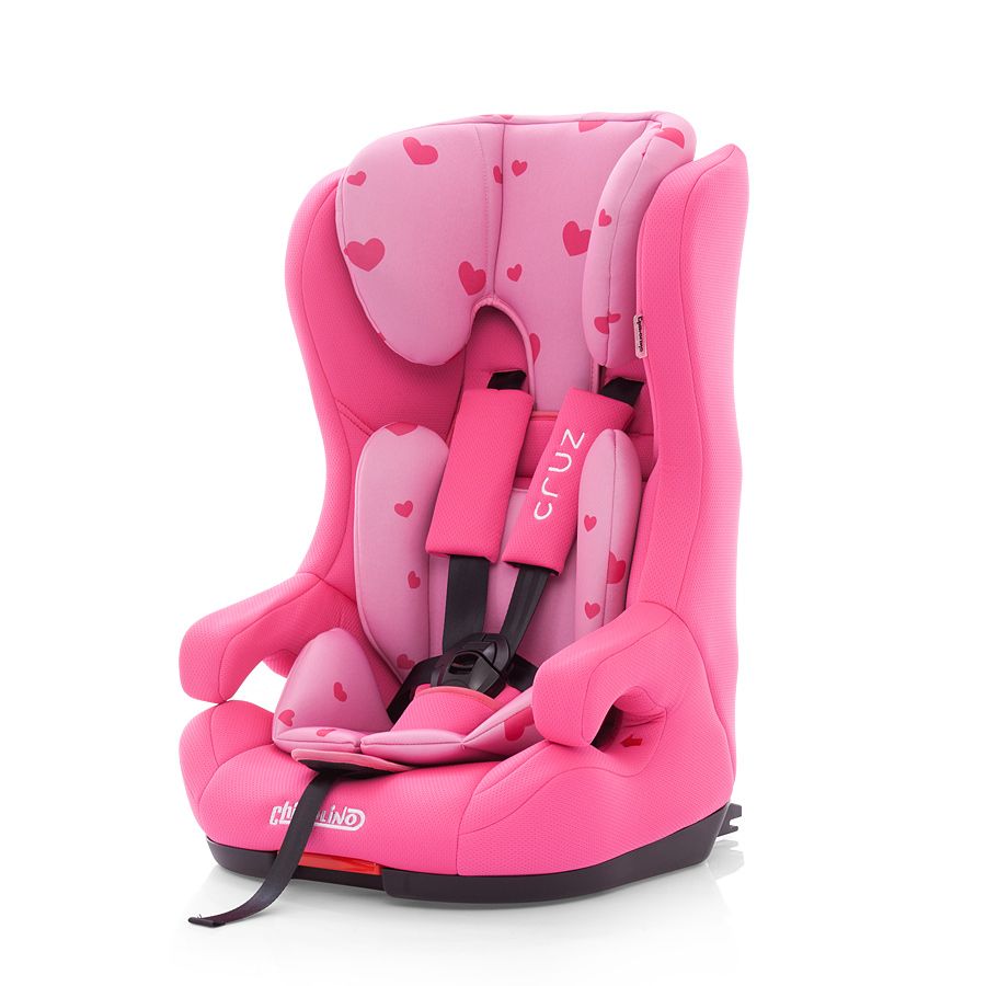 Столче за кола Круз с ISOFIX, , розови сърца