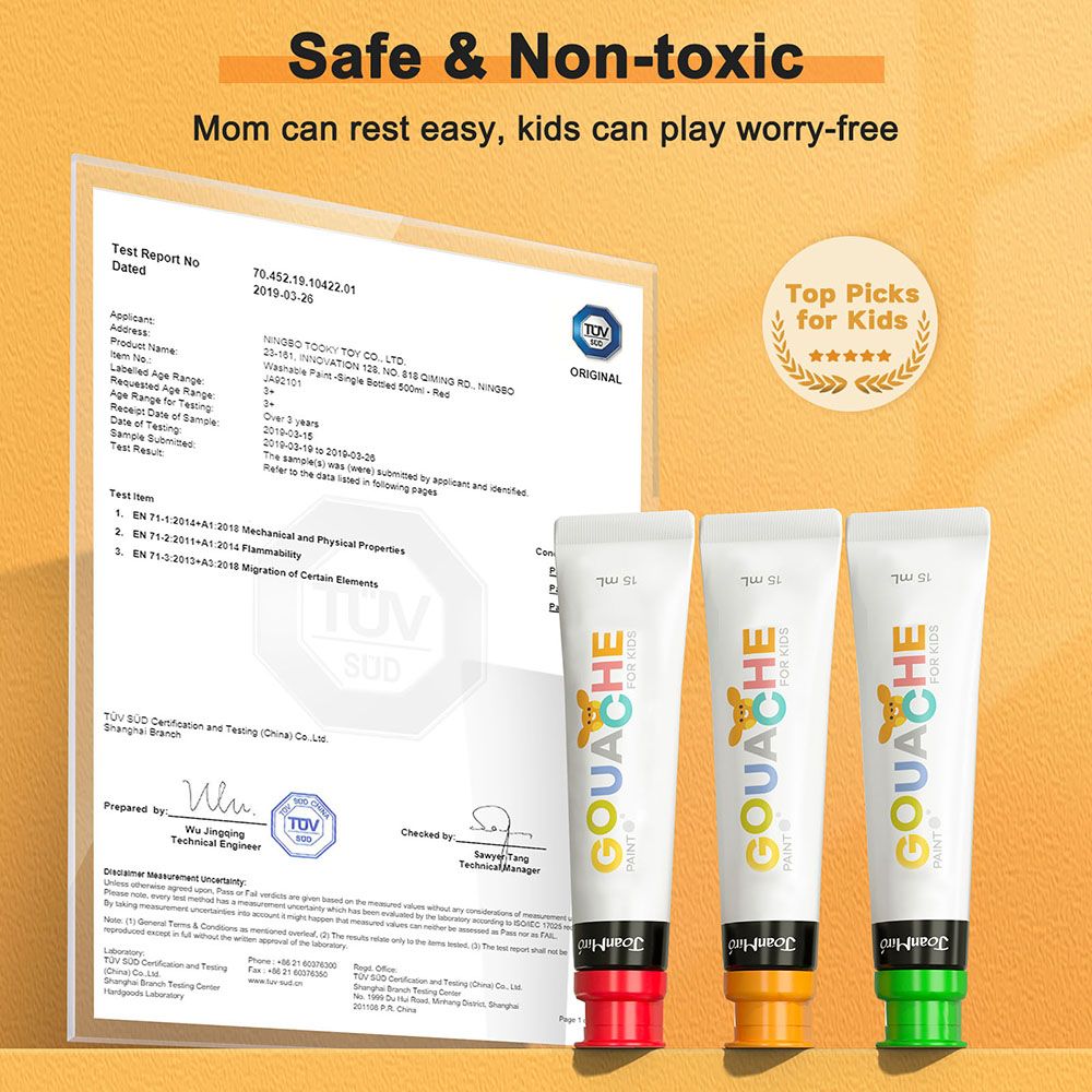 Гваш бои - 24 цвята, комплект с четки и палитра