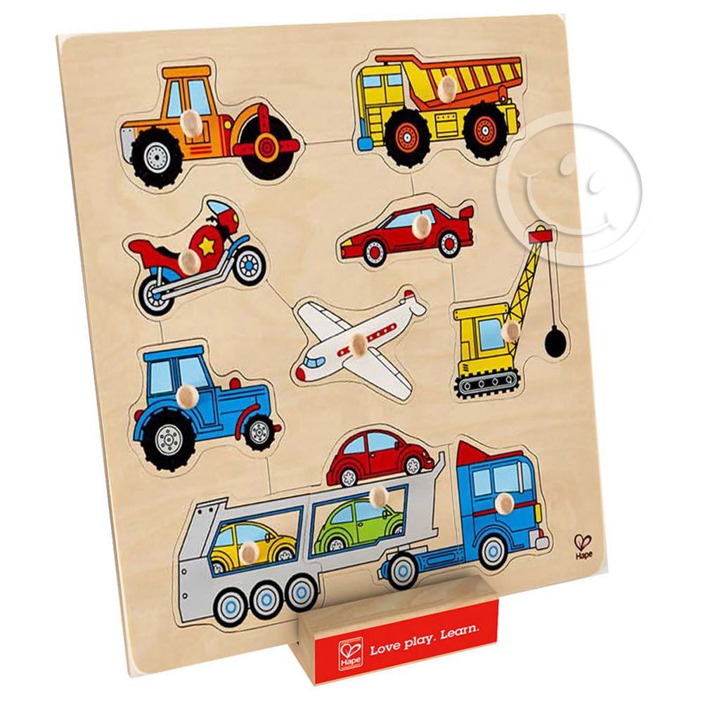 Hape, Дървен пъзел с дръжки, Превозни средства
