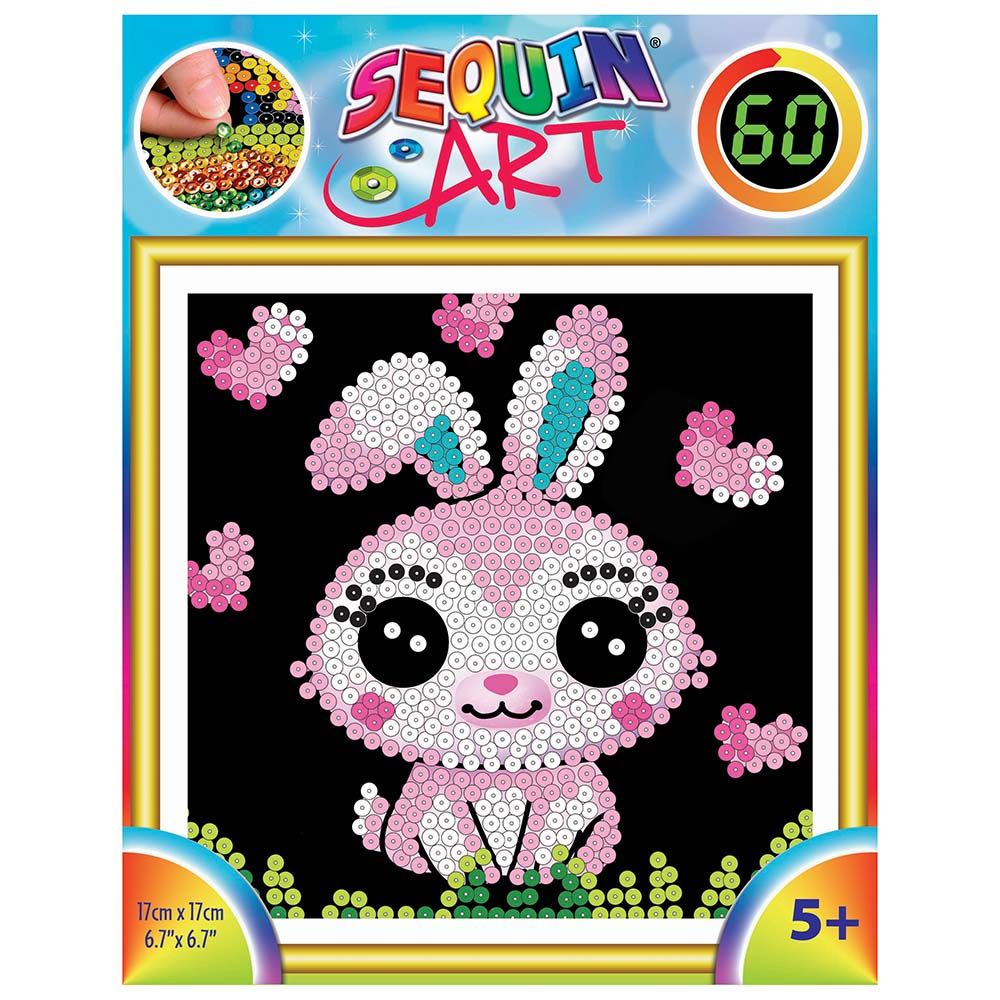 Sequin art, Изкуство с пайети за 60 минути, Зайче
