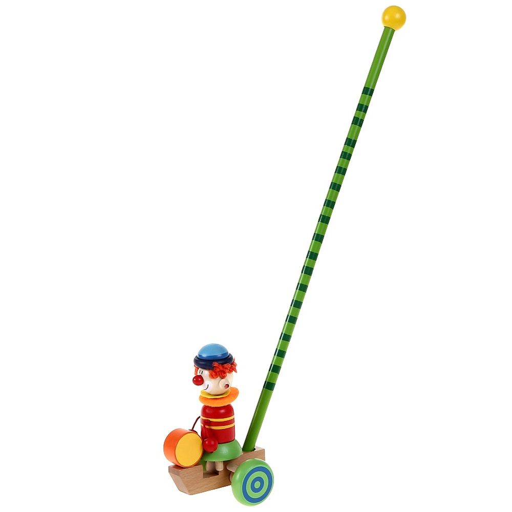 BIGJIGS, Wooy , Играчки за бутане, Клоун с барабан