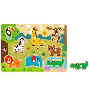 Дървен пъзел с дръжки, Диви животни