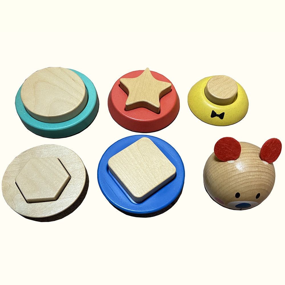 Дървена низанка - сортер с форми, Палавото мече