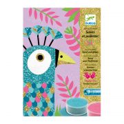 Творчески комплект за рисуване с цветен пясък и брокати, Пауни