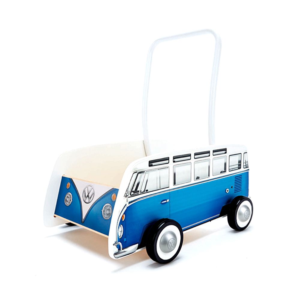 Hape, Дървенa детска проходилка, Син класически автобус VW T1