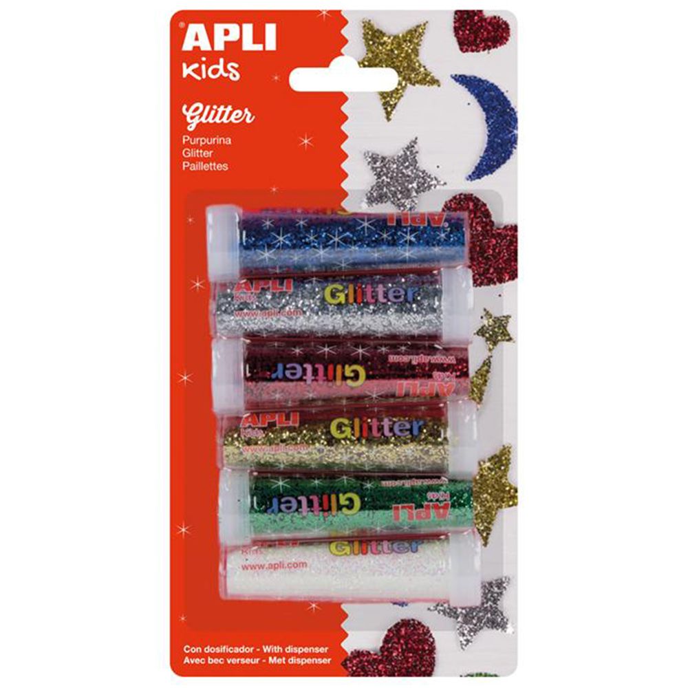 Apli kids, Брокат за творчески занимания, 6 цвята