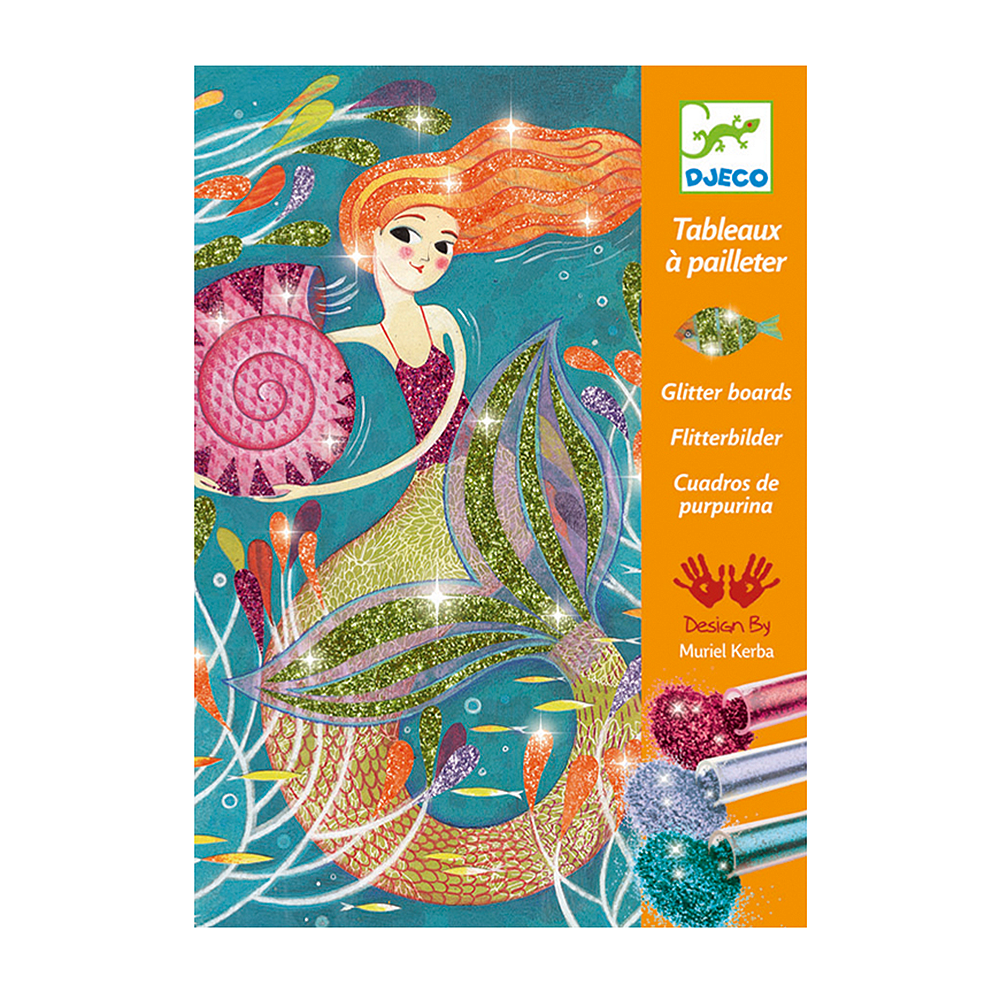 Djeco, Комплект за рисуване с брокат, Русалки