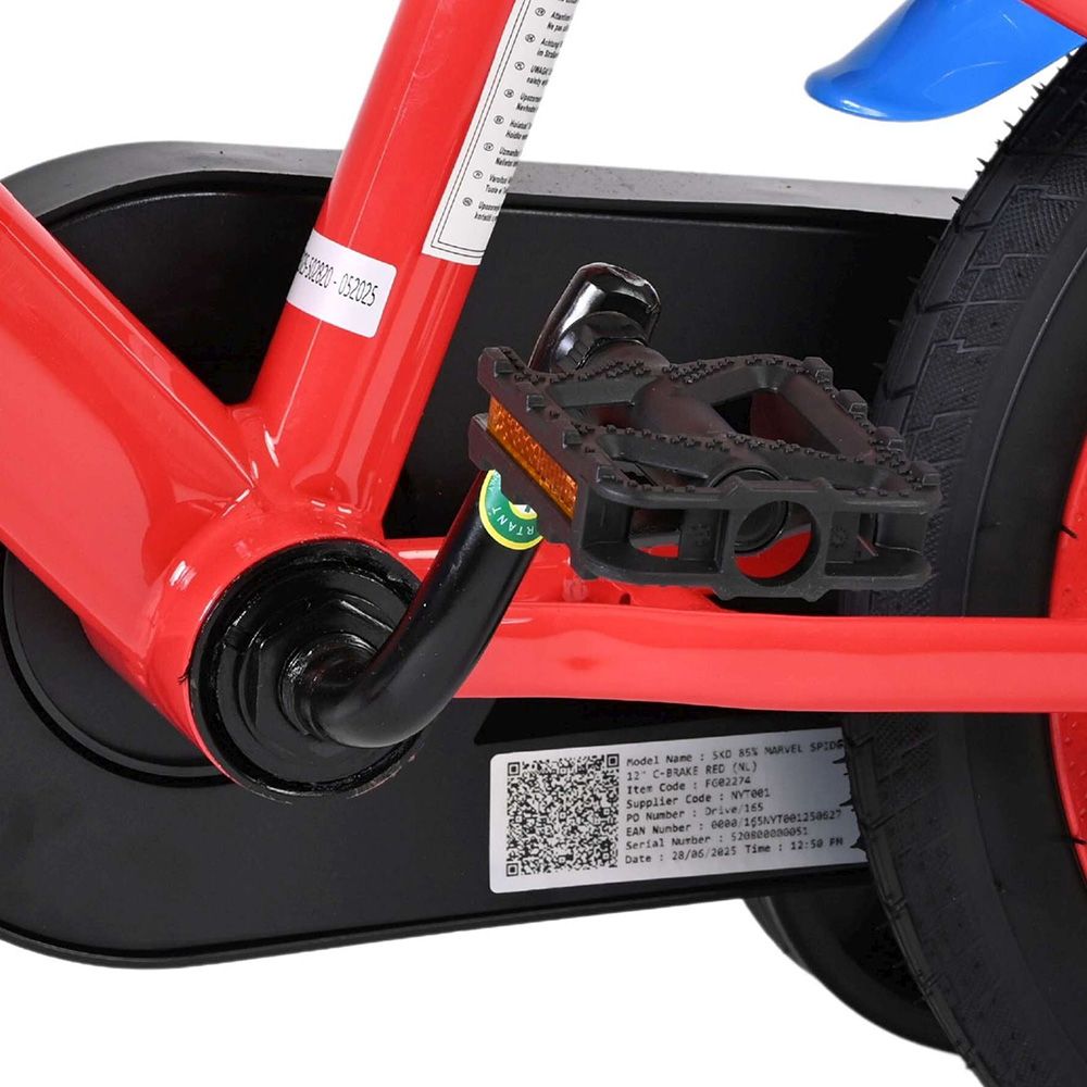 Детски велосипед с помощни колела, Spiderman,12 инча