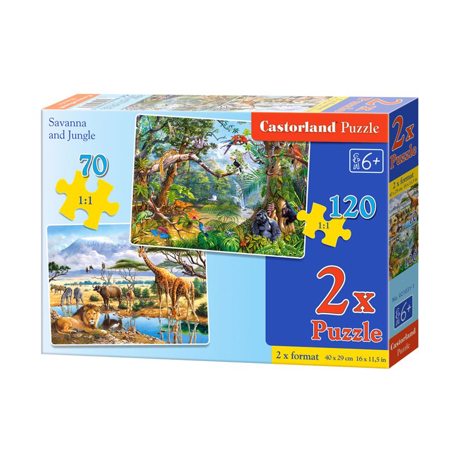 Castorland, Савана и джунгла, два пъзела от 70 и 120 части