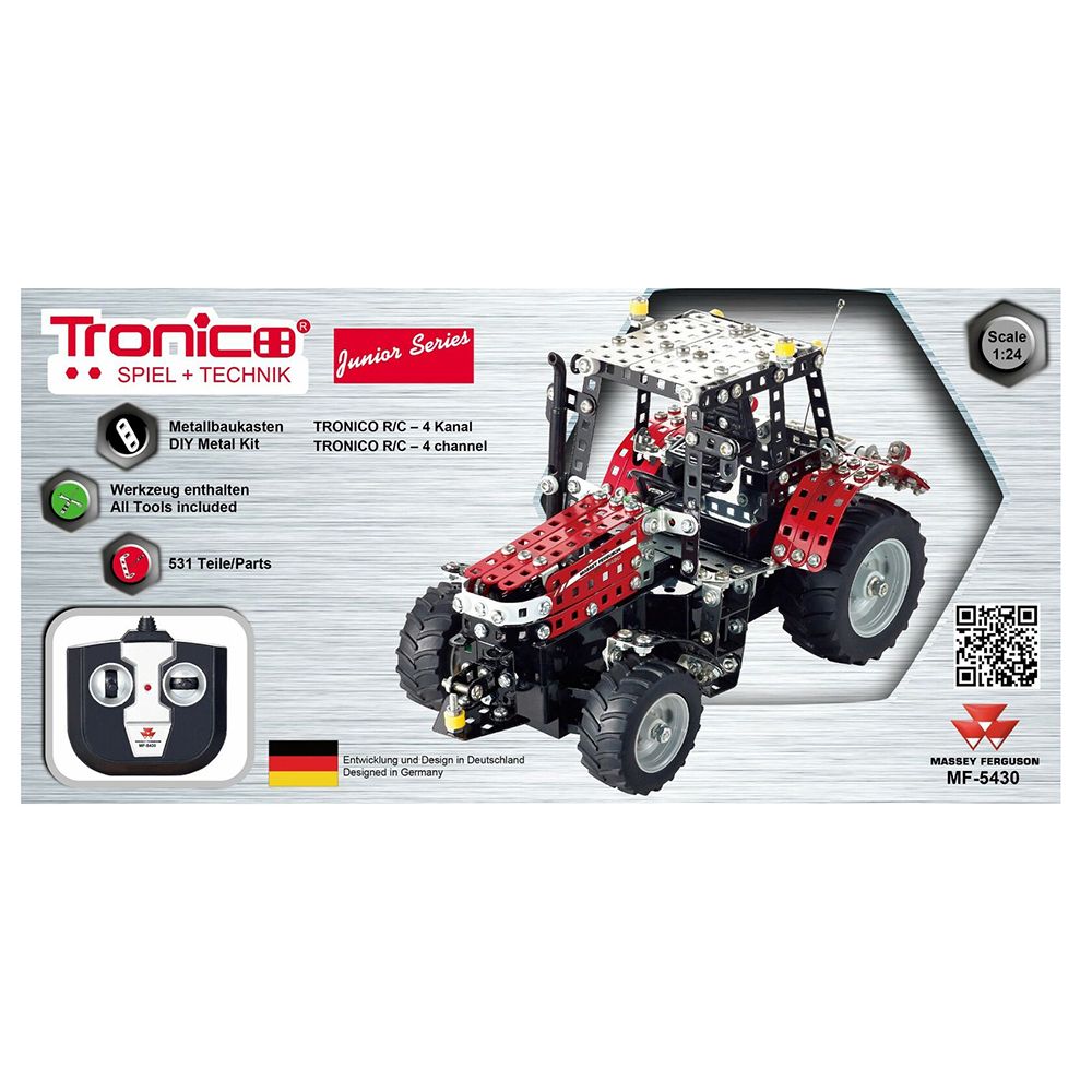 Junior Serie, Метален конструктор, Трактор Massey Ferguson, с радио контрол,, Tronico