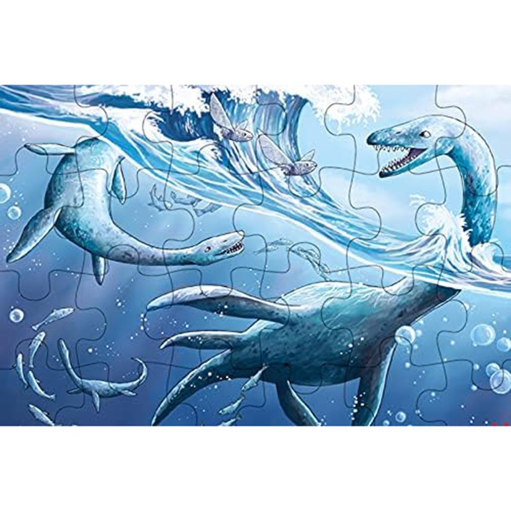 Мини дървен пъзел, Динозаври, 24 части, асортимент