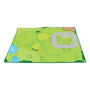 Детски килим за игра за дървени влакчета с релси