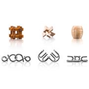 Комплект дървени и метални пъзели-главоблъсканици, 6 броя