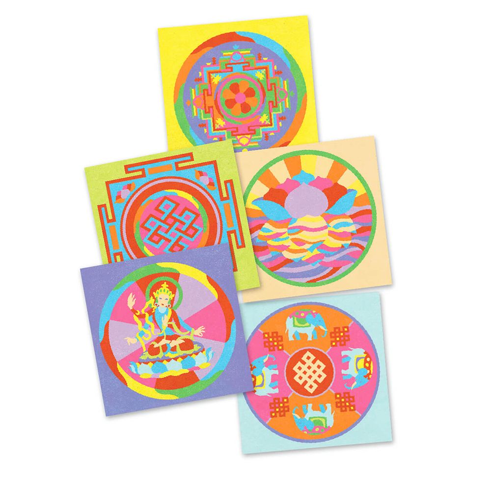 Творчески комплект за рисуване с цветен пясък, Тибетски мандали