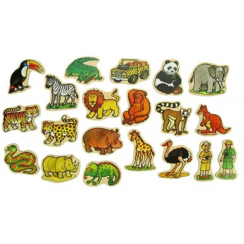 Bigjigs  Дървени магнити, Африкански животни