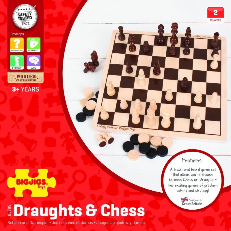 Шах и табла - дървени игри, 2 в 1