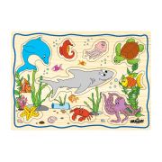 Дървен пъзел с дръжки, Животните в морето