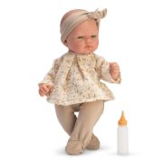 Кукла-бебе, Оли, с ританки и блузка на цветя, 30 см