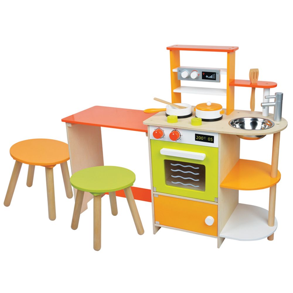 Lelin Toys, Детска дървена кухня, с трапезария