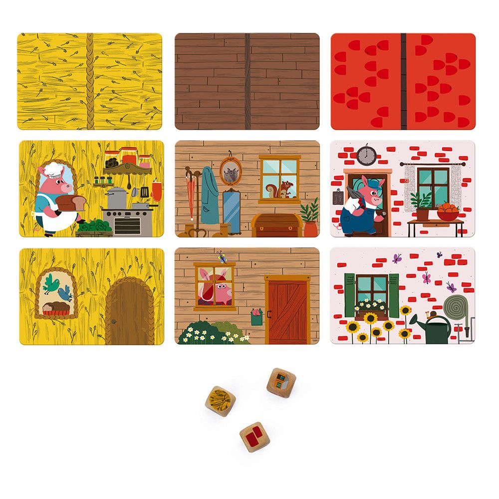 Занимателна игра, Трите прасенца и вълка