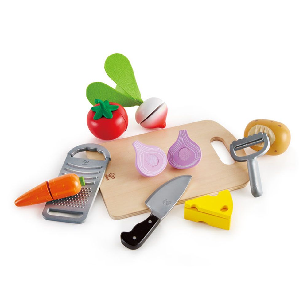 Hape, Дървен готварски комплект, Зеленчуци