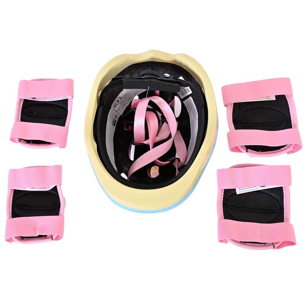 Детски комплект каска и протектори, Стич