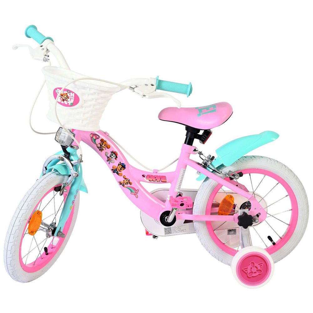 Детски велосипед с помощни колела, Paw Patrol, 14 инча, Момичета