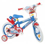 Детски велосипед Smurfs, с помощни колела, 14 инча