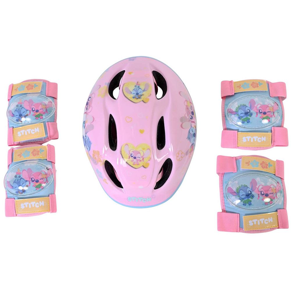 Детски комплект каска и протектори, Стич