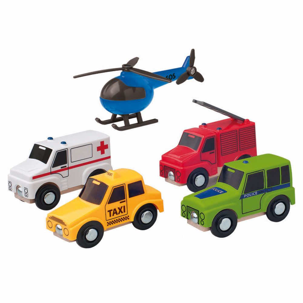 Woodyland, Превозни средства - такси, линейка, полиция, пожарна и хеликоптер