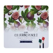 Цветни моливи в метална кутия, Смокини, 24 броя