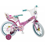 Детски велосипед Minnie, с помощни колела, 16 инча