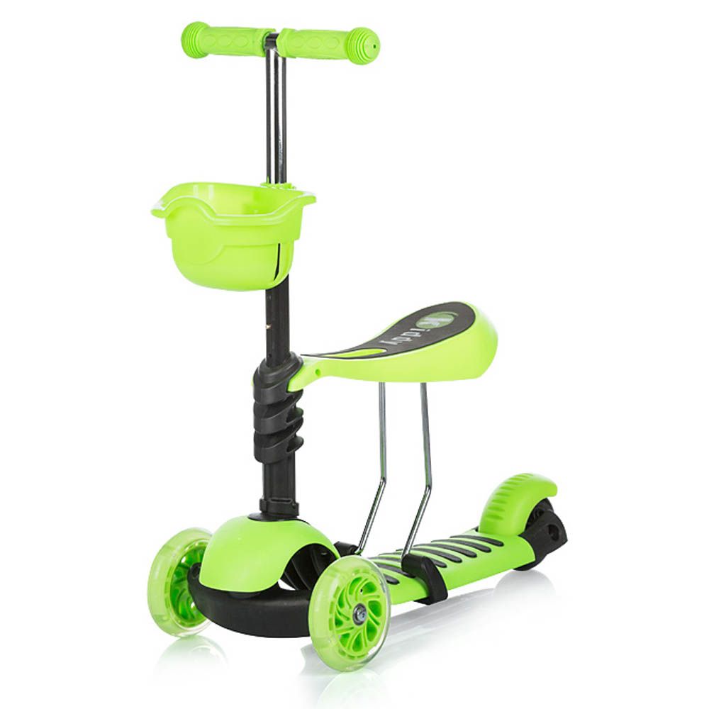 Chipolino, Тротинетка КИДИ със седалка 2 в 1, зелена