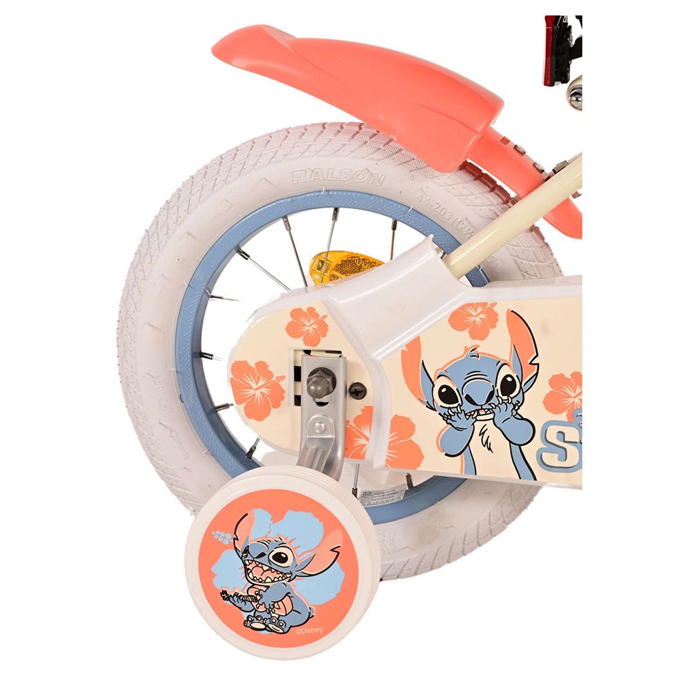 Детски велосипед с помощни колела, Disney Stitch, 12 инча